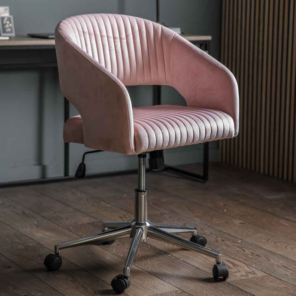 Kildare Swivel Chair Pink Velvet
