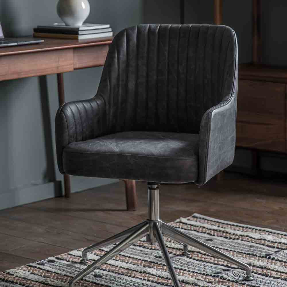 Lublin Swivel Chair Antique Ebony