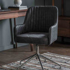 Lublin Swivel Chair Antique Ebony