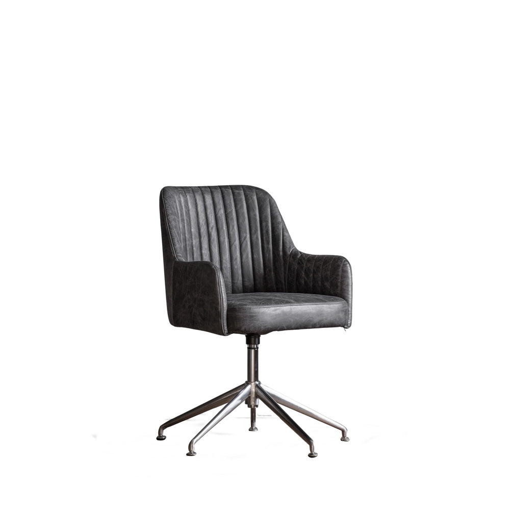 Lublin Swivel Chair Antique Ebony