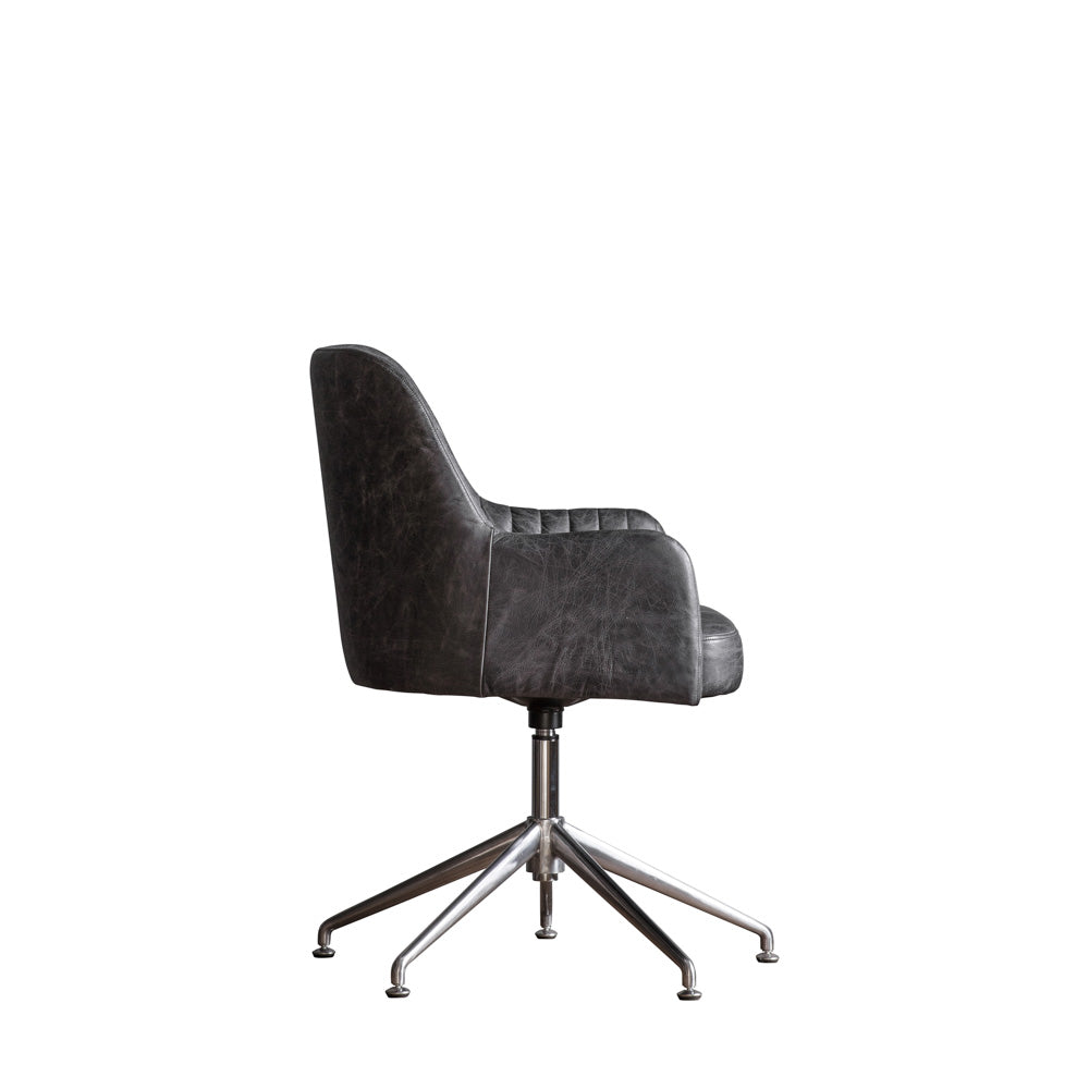Lublin Swivel Chair Antique Ebony