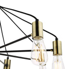 Gabriel 8 Light Pendant Satin Black Antique Gold<br>Satin Black