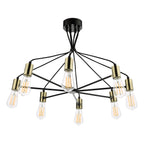 Gabriel 8 Light Pendant Satin Black Antique Gold<br>Satin Black