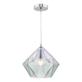 Gaia Iridised Glass & Polished Chrome Pendant<br>Iridised Glass