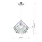 Gaia Iridised Glass & Polished Chrome Pendant<br>Iridised Glass