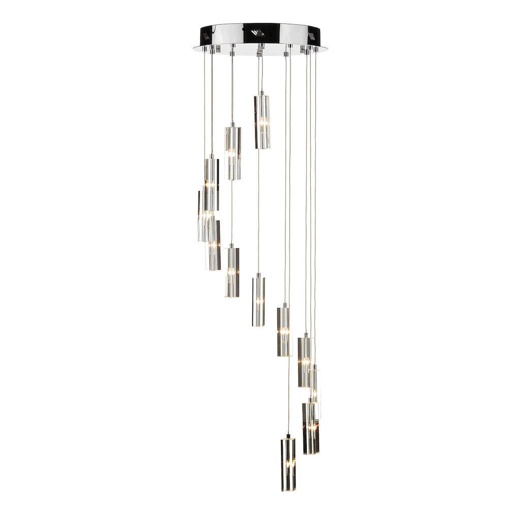 Galileo 12 Light Cluster Pendant Polished Chrome Crystal LED<br>Crystal