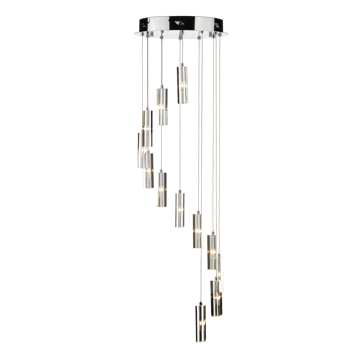 Galileo 12 Light Cluster Pendant Polished Chrome Crystal LED<br>Crystal
