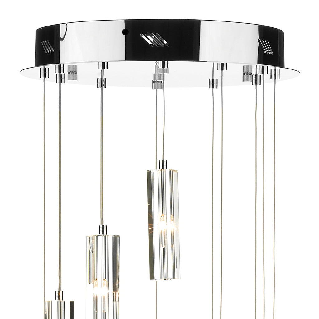 Galileo 12 Light Cluster Pendant Polished Chrome Crystal LED<br>Crystal