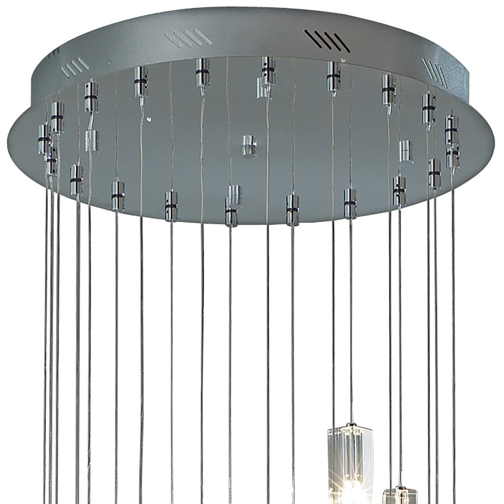 Galileo 20 Light Cluster Pendant Polished Chrome Crystal LED - 2M Drop<br>Crystal