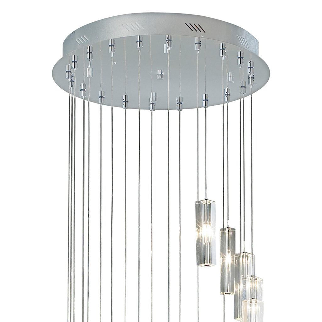 Galileo 20 Light Cluster Pendant Polished Chrome Crystal LED - 3M Drop<br>Crystal