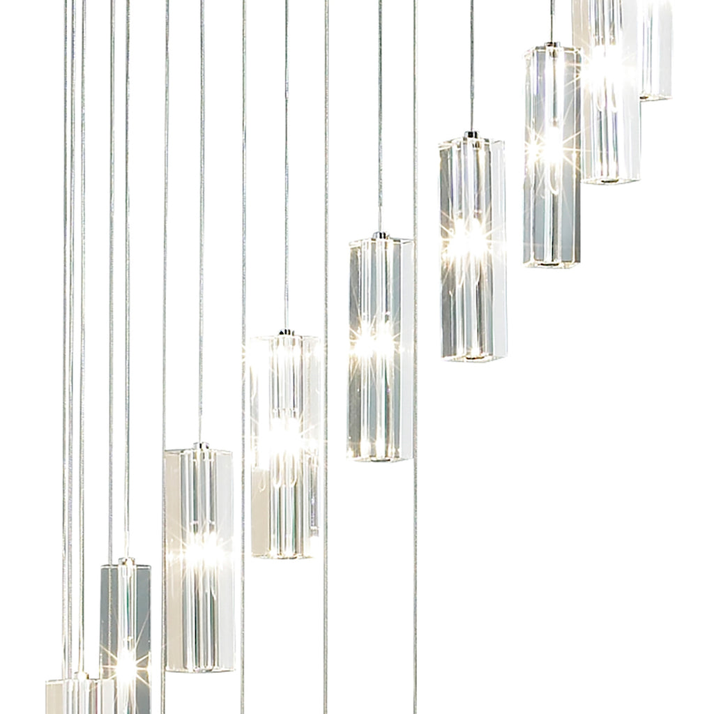 Galileo 20 Light Cluster Pendant Polished Chrome Crystal LED - 3M Drop<br>Crystal