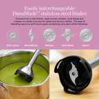 Good Food By Tower GF12012 5-in-1 Digital Hand Blender with Stand &amp; 600ml Beaker-5 Interchangeable Blades-Stainless Steel