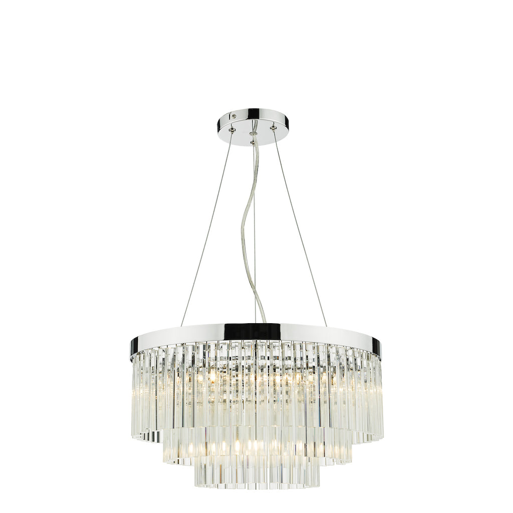 Giovana 5 Light Pendant Polished Chrome Clear Glass<br>Glass