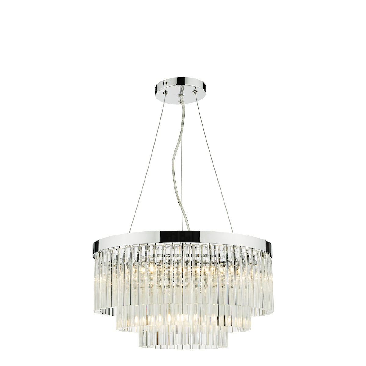 Giovana 5 Light Pendant Polished Chrome Clear Glass<br>Glass