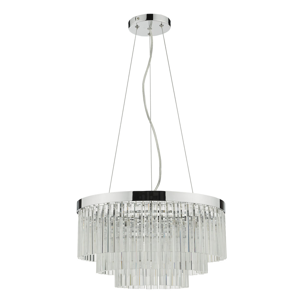 Giovana 5 Light Pendant Polished Chrome Clear Glass<br>Glass