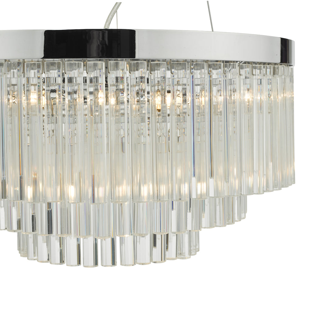 Giovana 5 Light Pendant Polished Chrome Clear Glass<br>Glass