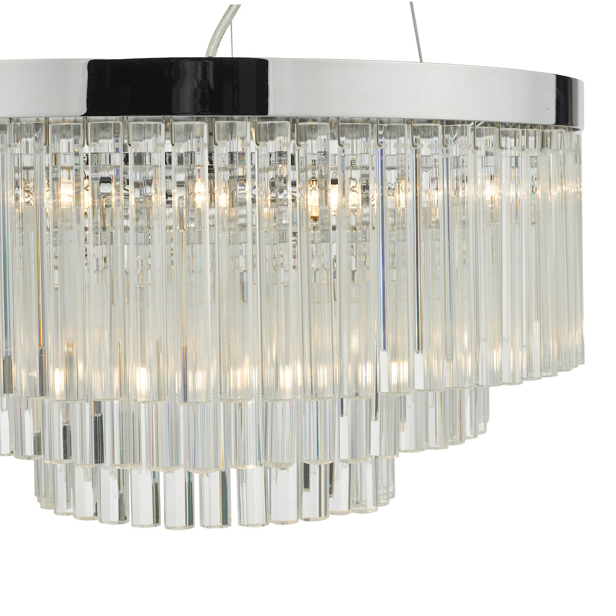 Giovana 5 Light Pendant Polished Chrome Clear Glass<br>Glass