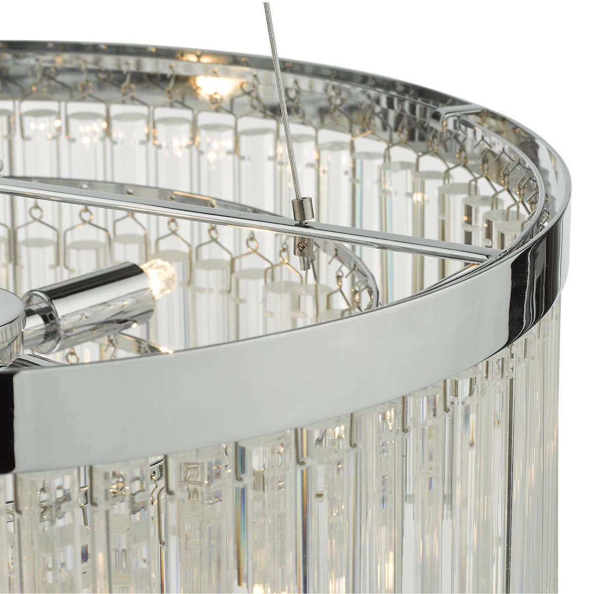 Giovana 5 Light Pendant Polished Chrome Clear Glass<br>Glass