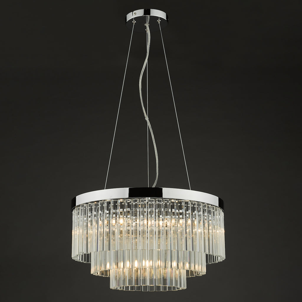 Giovana 5 Light Pendant Polished Chrome Clear Glass<br>Glass