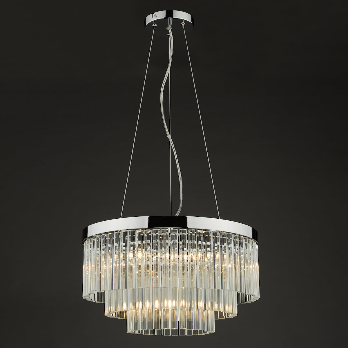 Giovana 5 Light Pendant Polished Chrome Clear Glass<br>Glass