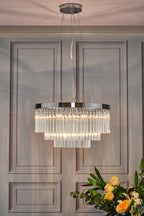 Giovana 5 Light Pendant Polished Chrome Clear Glass<br>Glass