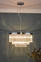 Giovana 5 Light Pendant Polished Chrome Clear Glass<br>Glass