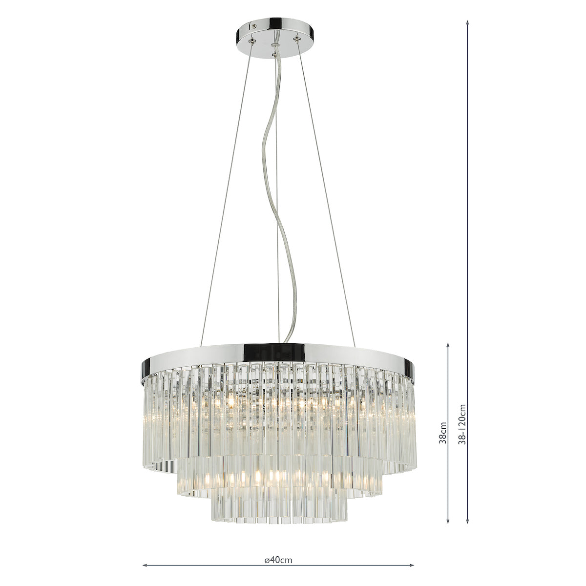 Giovana 5 Light Pendant Polished Chrome Clear Glass<br>Glass