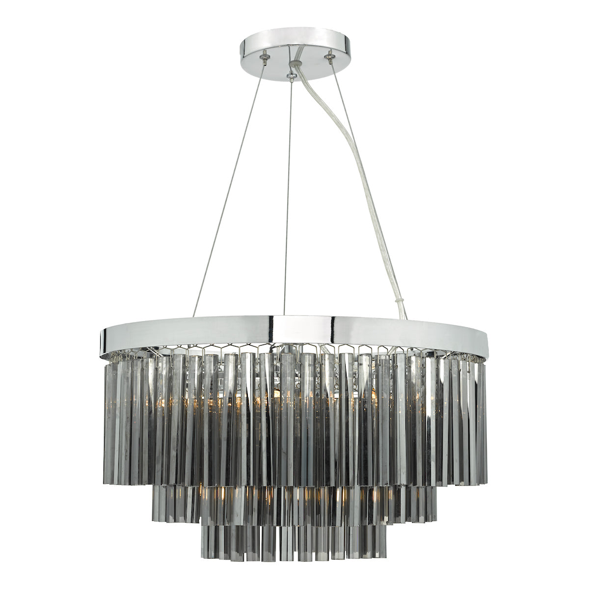 Giovana 5 Light Pendant Polished Chrome & Smoked Glass<br>Smoked Glass