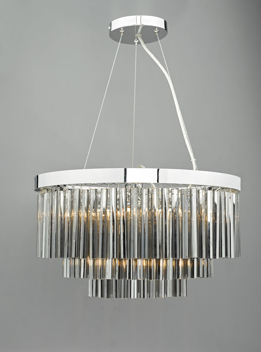 Giovana 5 Light Pendant Polished Chrome & Smoked Glass<br>Smoked Glass