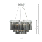 Giovana 5 Light Pendant Polished Chrome & Smoked Glass<br>Smoked Glass