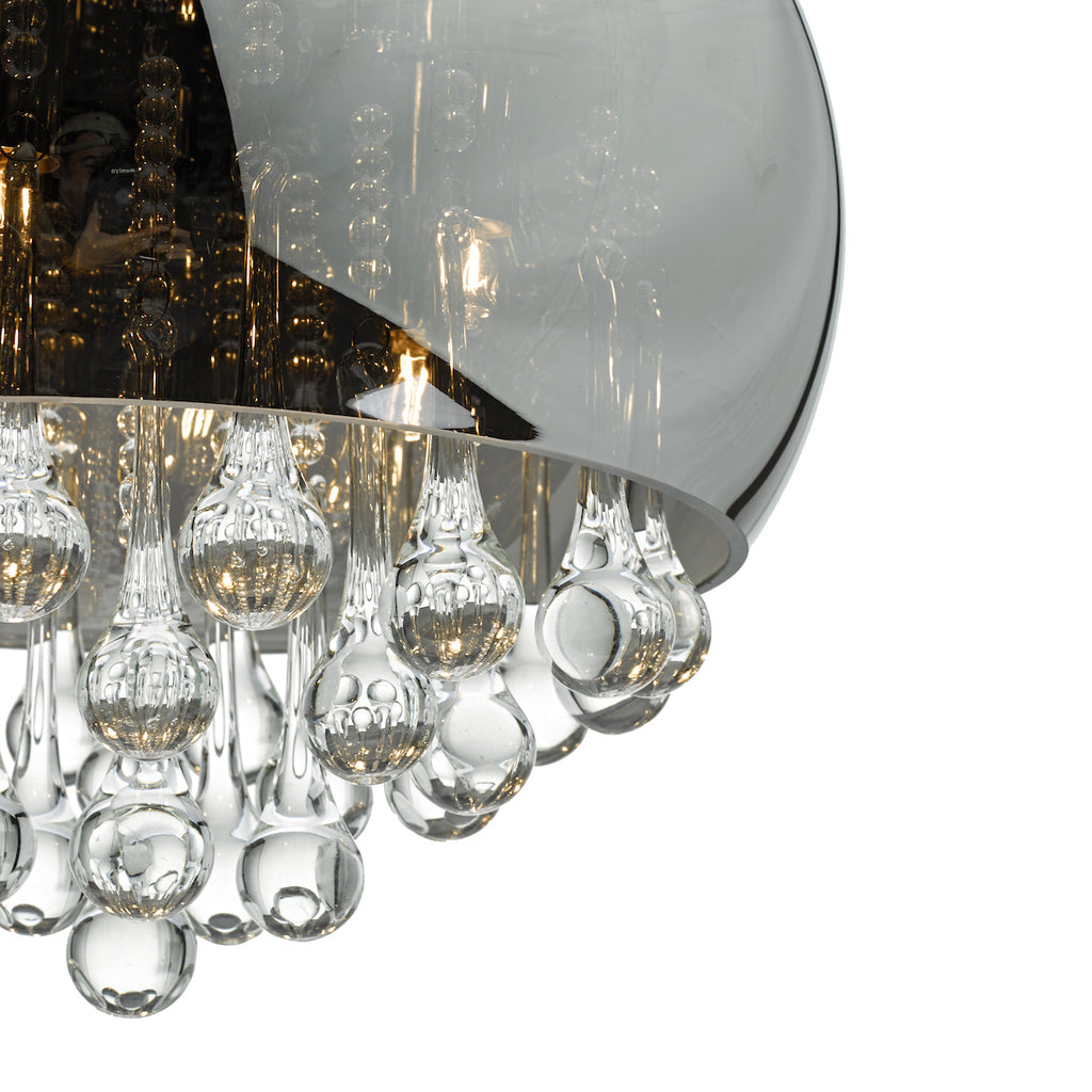 Giselle 5 Light Pendant Smoked & Clear Glass<br>Smoked Glass