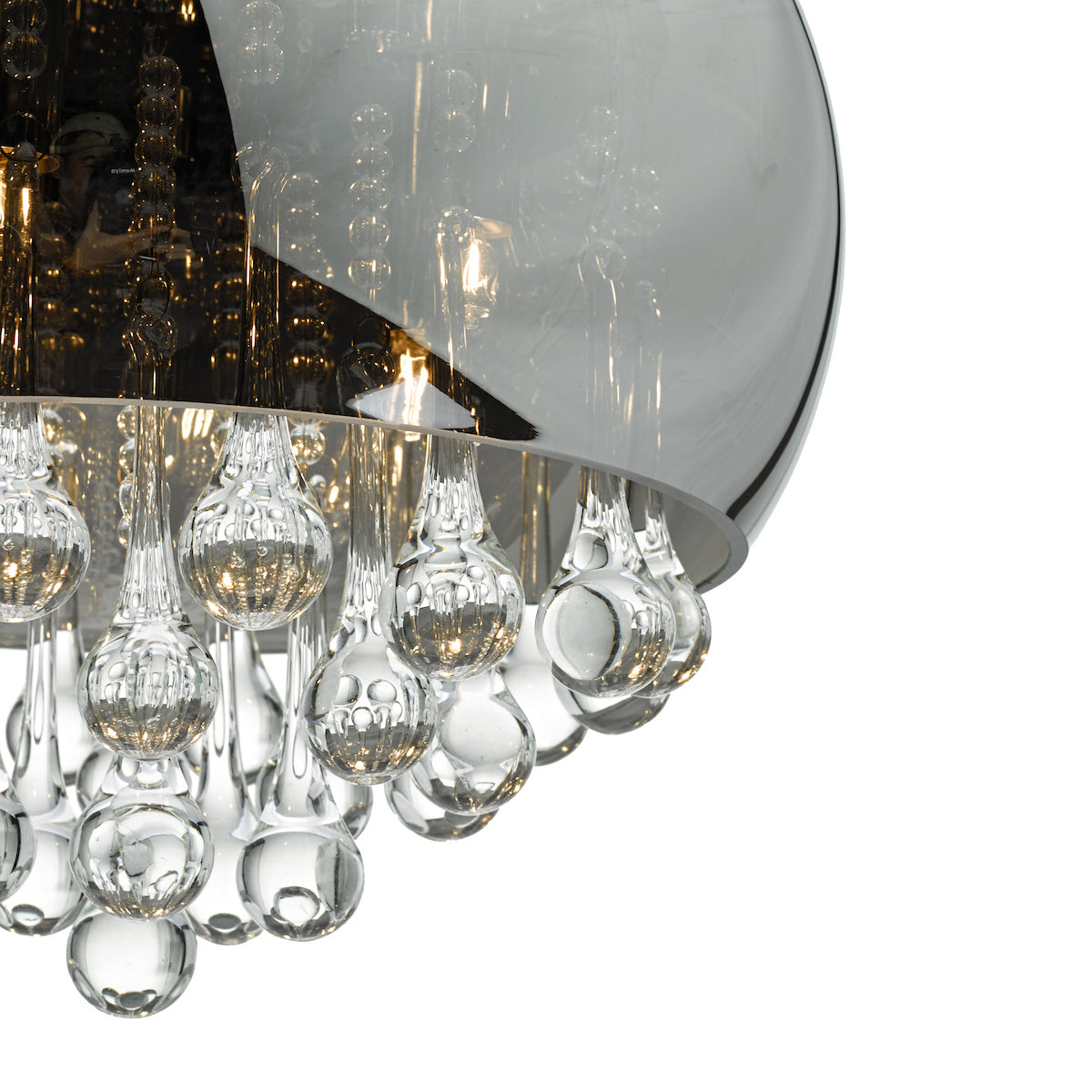 Giselle 5 Light Pendant Smoked & Clear Glass<br>Smoked Glass