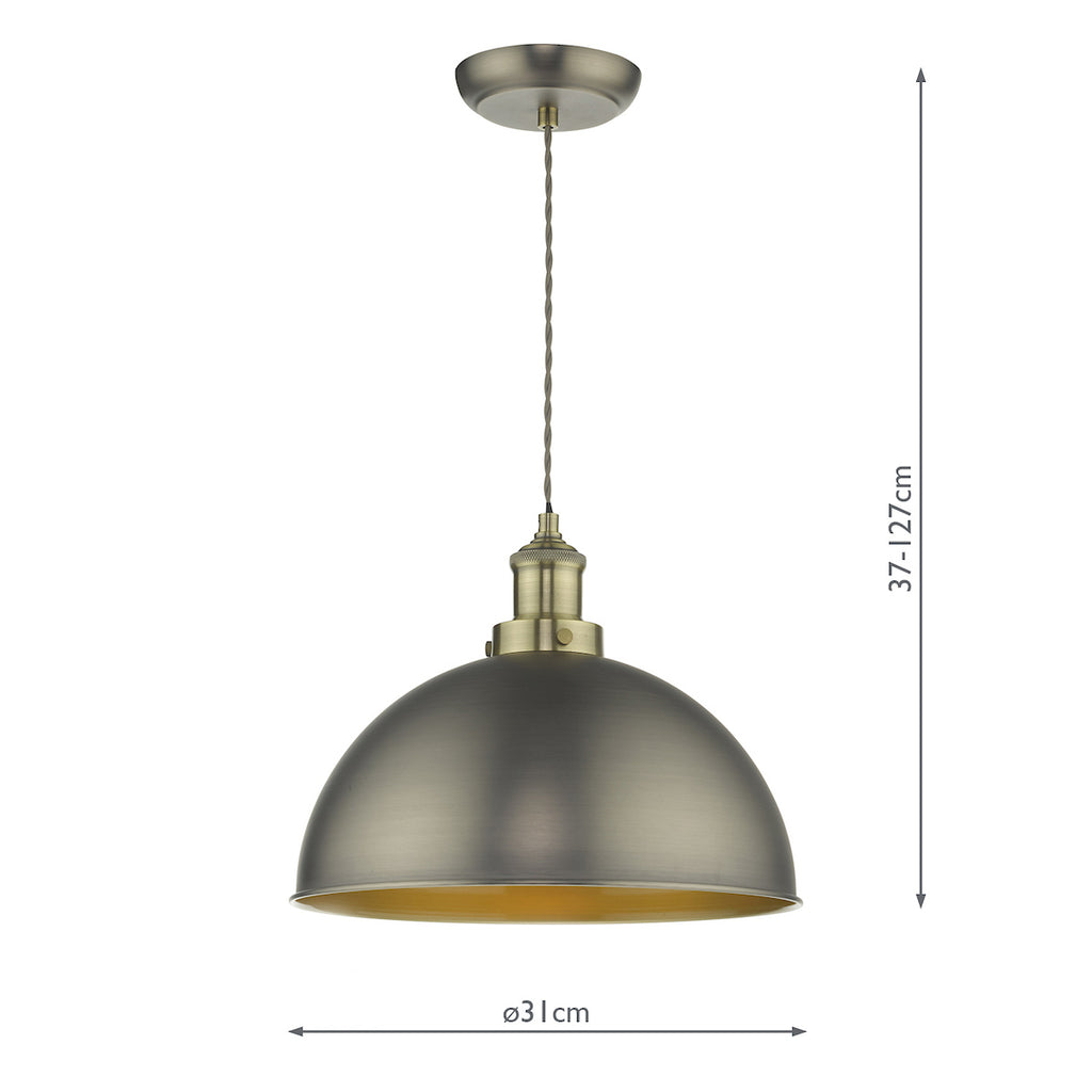 Governor Pendant Antique Chrome Antique Brass<br>Antique Chrome