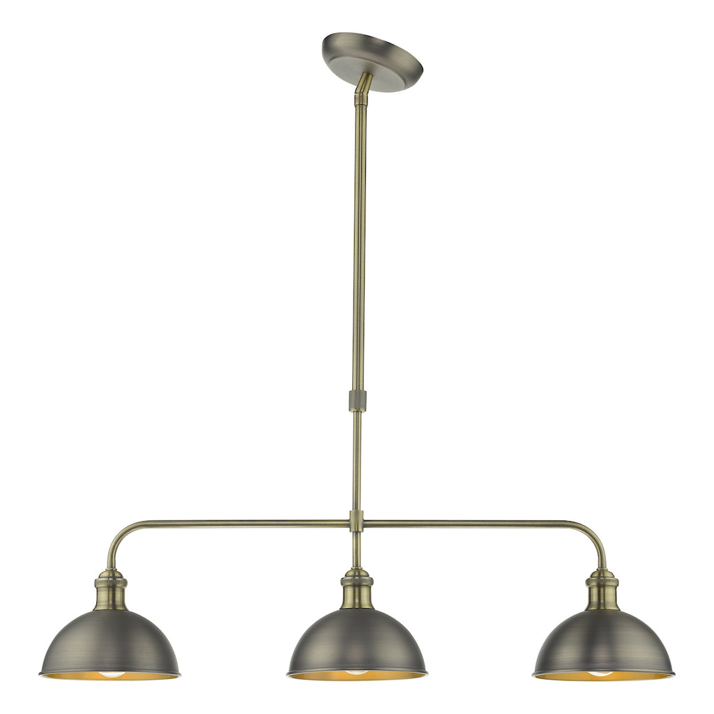 Governor 3 Light Bar Antique Chrome Antique Brass<br>Antique Chrome