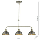 Governor 3 Light Bar Antique Chrome Antique Brass<br>Antique Chrome