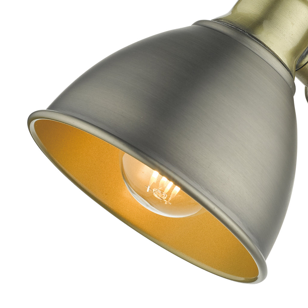 Governor Single Wall Spotlight Antique Chrome & Brass<br>Antique Chrome
