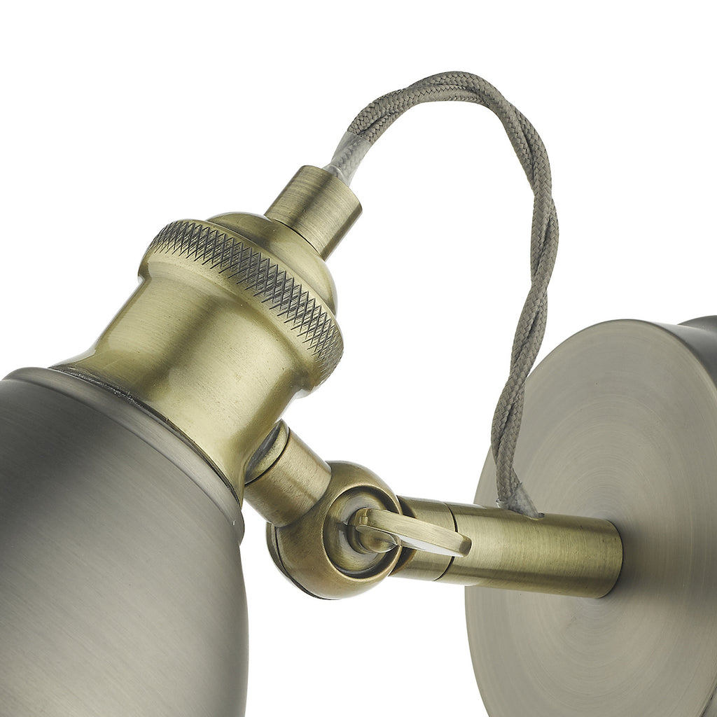 Governor Single Wall Spotlight Antique Chrome & Brass<br>Antique Chrome