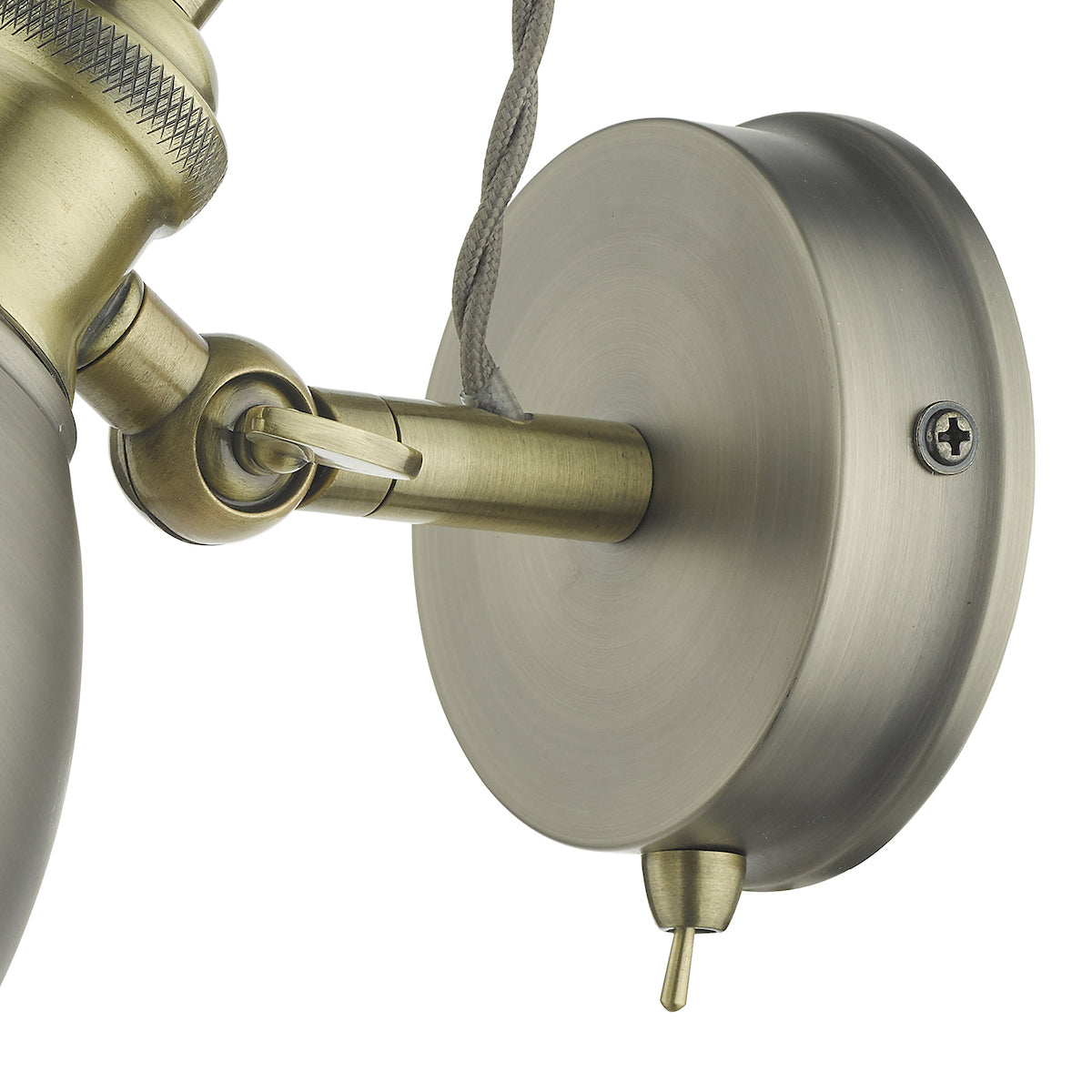Governor Single Wall Spotlight Antique Chrome & Brass<br>Antique Chrome