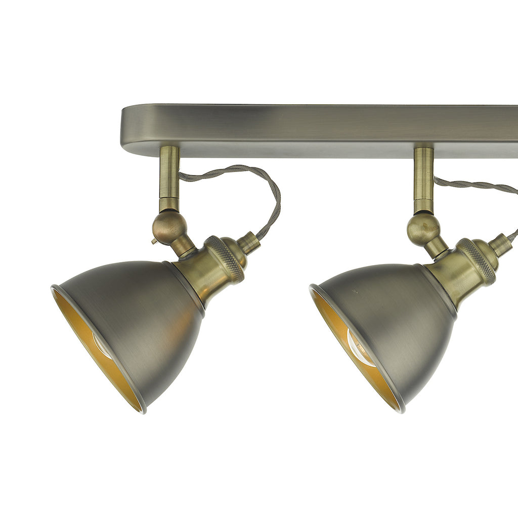 Governor 4 Light Bar Spotlight Antique Chrome Antique Brass<br>Antique Chrome