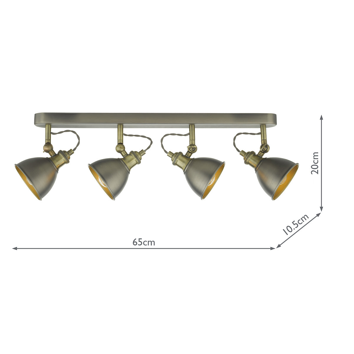 Governor 4 Light Bar Spotlight Antique Chrome Antique Brass<br>Antique Chrome