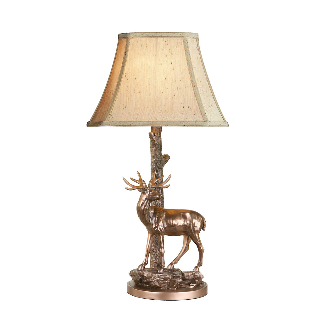 Gulliver Deer Table Lamp in Aged Brass With Shade <br>Matt Brass