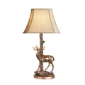 Gulliver Deer Table Lamp in Aged Brass With Shade <br>Matt Brass