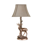 Gulliver Deer Table Lamp in Aged Brass With Shade <br>Matt Brass