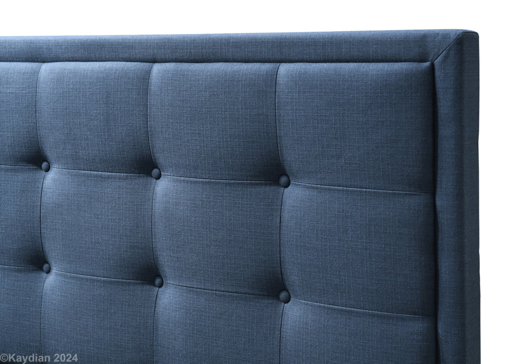 Grafton Static Bed in Bolero Blue Steel - Double 4'6