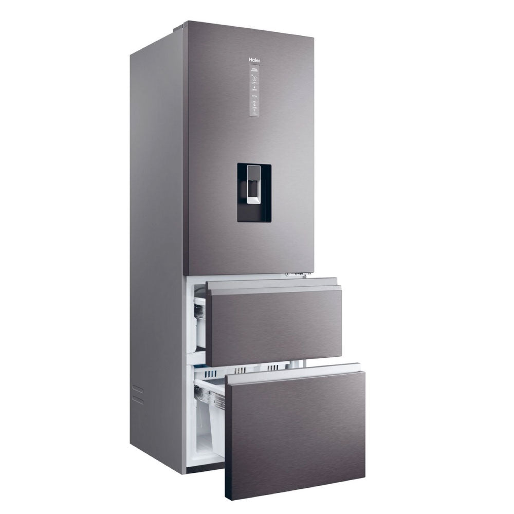Haier HTW5618EWMP 59.5cm 60/40 Frost Free Fridge Freezer - Dark Inox