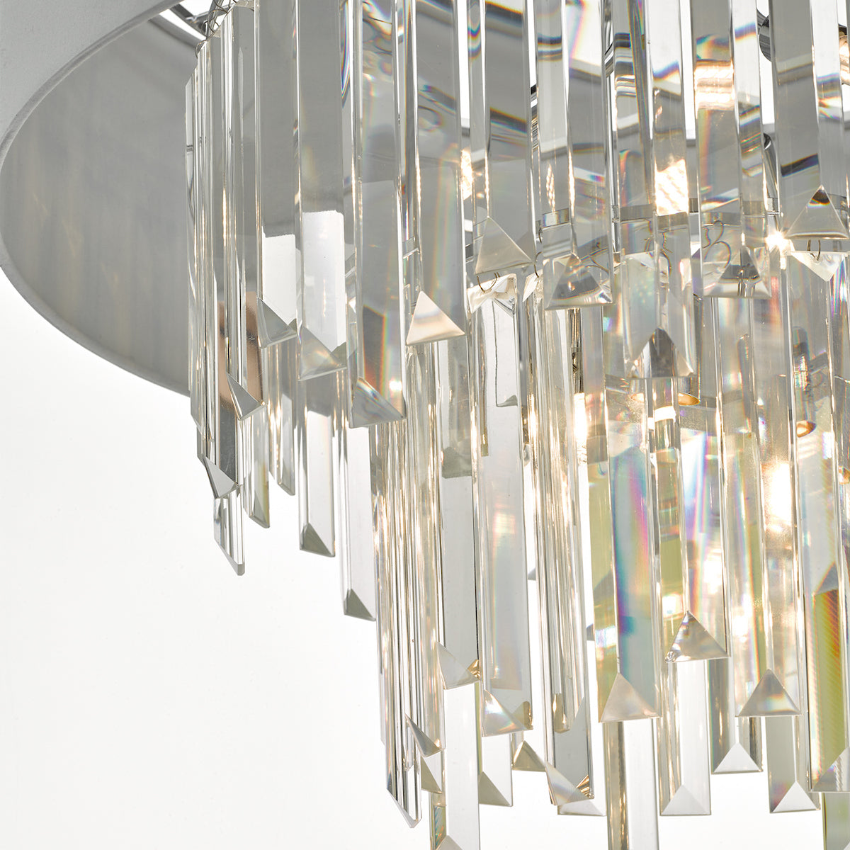Halle 6 Light Pendant Grey Shade &amp; CrystalGrey