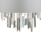 Halle 2 Light Wall Light Grey Shade & Crystal<br>Grey
