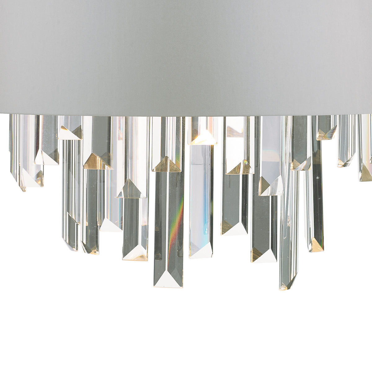 Halle 2 Light Wall Light Grey Shade & Crystal<br>Grey