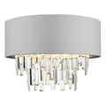 Halle 4 Light Flush Grey Shade Crystal<br>Grey