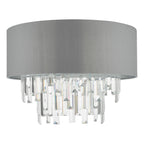 Halle 4 Light Flush Grey Shade Crystal<br>Grey